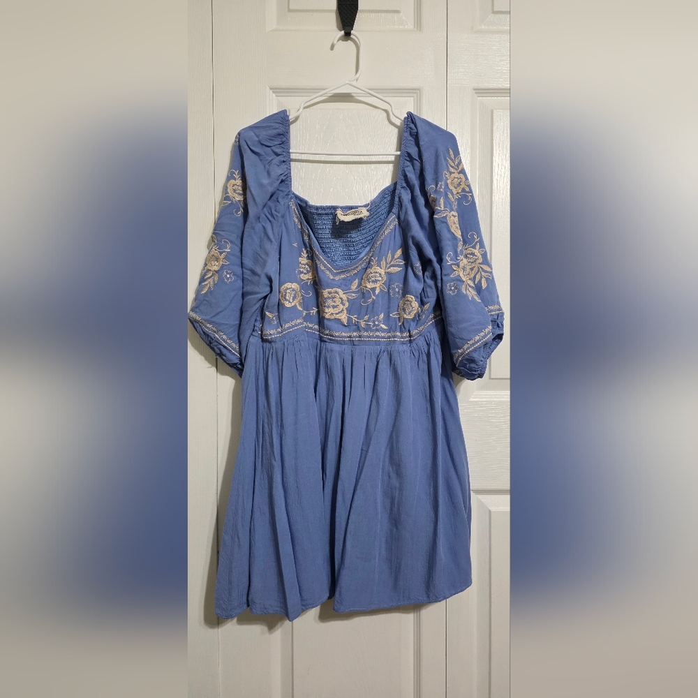 Savanna Jane Sky Blue Embroidered Dress
